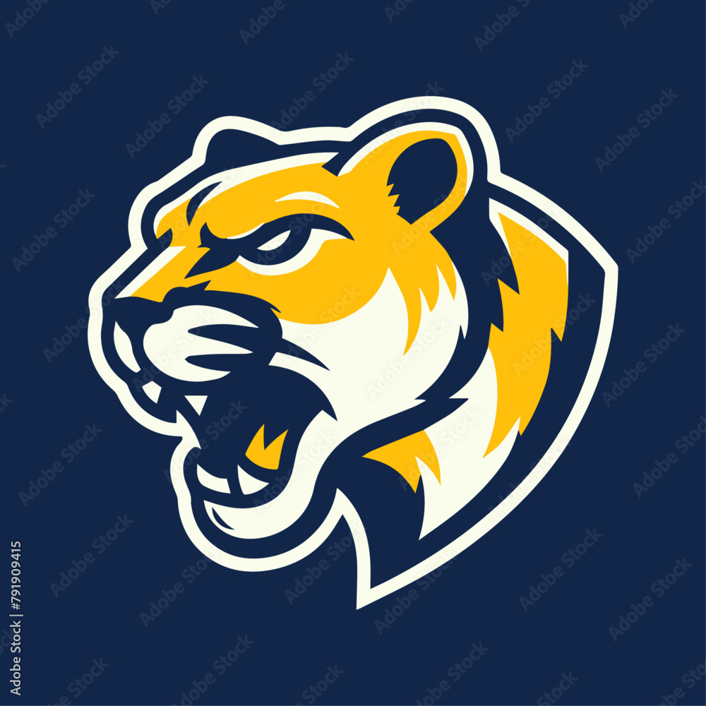 Cougar Vector Sports Mascot Logo: Fierce & Agile Emblem for Dynamic Team Identity
