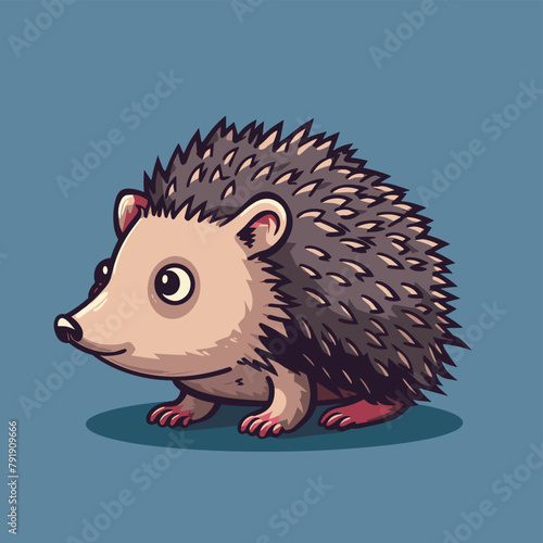 Cute hedgehog cartoon animal character illustration vector design