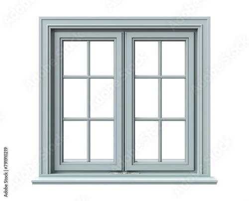 window for interior decoration isolated on transparent background, cut out, PNG, clipping path