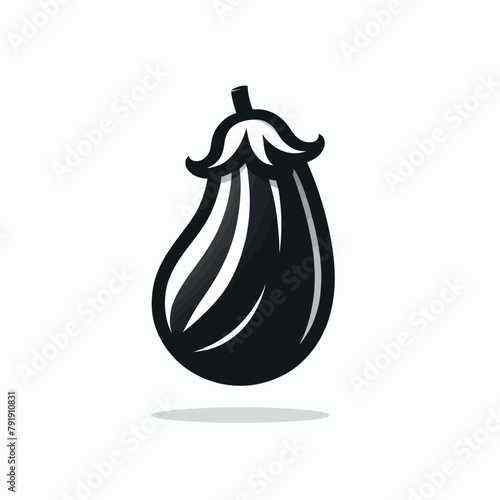 eggplant silhouette vector illustration White Background