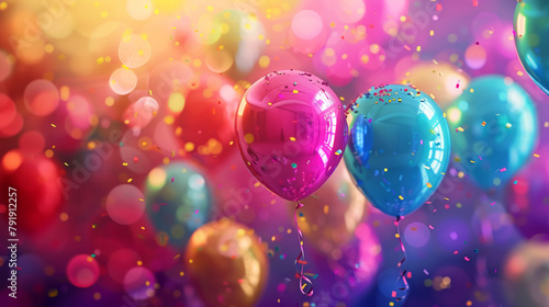 A dazzling display of vibrant balloons soaring amidst a magical bokeh backdrop. © NILSEN Studio