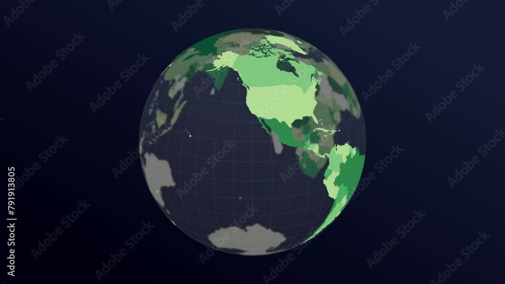 The globe with world map. Dark translucent earth planet in yellow green colors rotating. Second turn changes colors to red hues. 4k modern loop animation. The globe with world map. Dark translucent earth planet in yellow green colors rotating. Second turn changes colors to red hues. 4k modern loop animation.