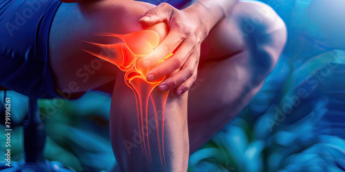 Bursitis: The Joint Pain and Swelling - Visualize a person with highlighted bursa showing inflammation, experiencing joint pain and swelling, photo