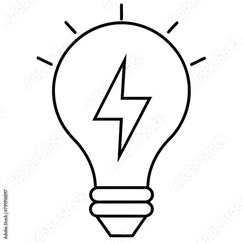 minimal a light bulb logo with power sign logo icon vector fills