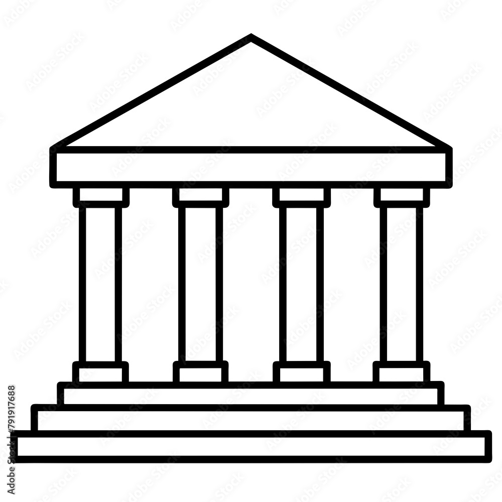 Fototapeta premium Central bank building icon vector illustration.