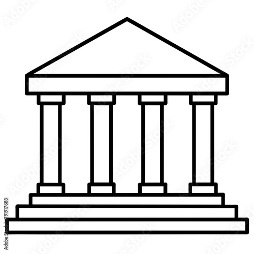 Central bank building icon vector illustration.