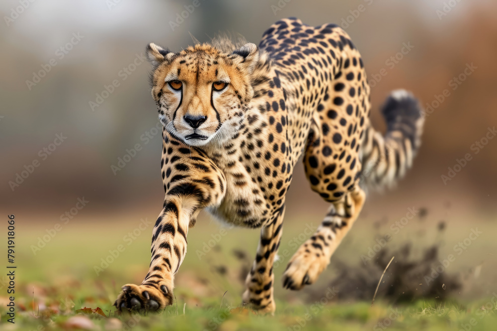 A cheetah in mid-sprint, showcasing its majestic agility and strength. A cheetah in mid-sprint, showcasing its majestic agility and strength.