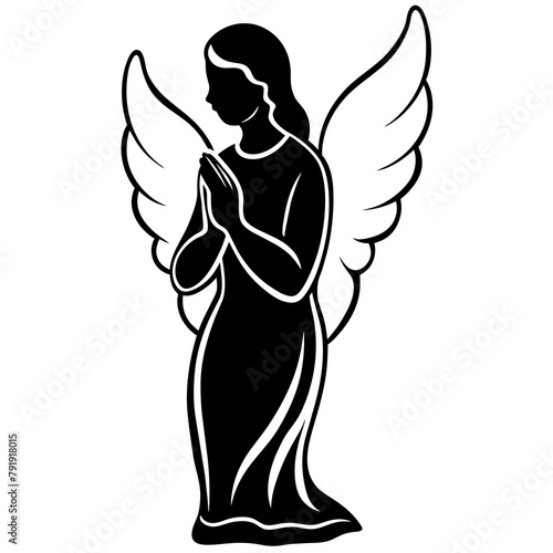angel isolated on black logo icon vector 
