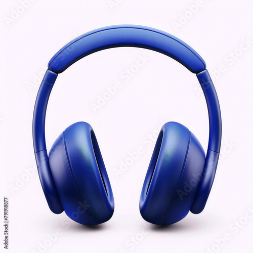 Vibrant blue headphones music technology modern design audio enjoyment
