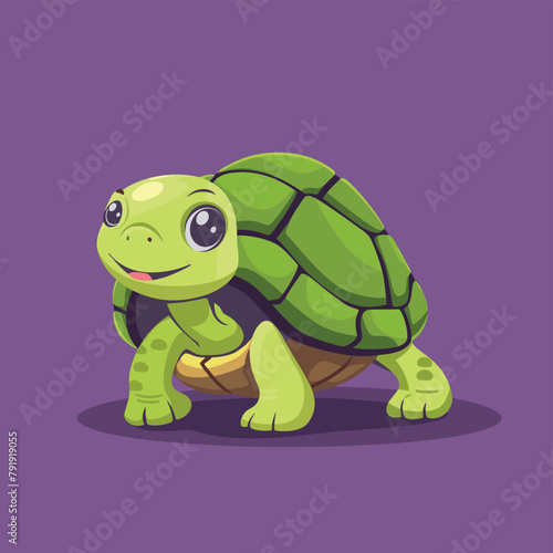 Cute turtle cartoon animal mascot vector illustration