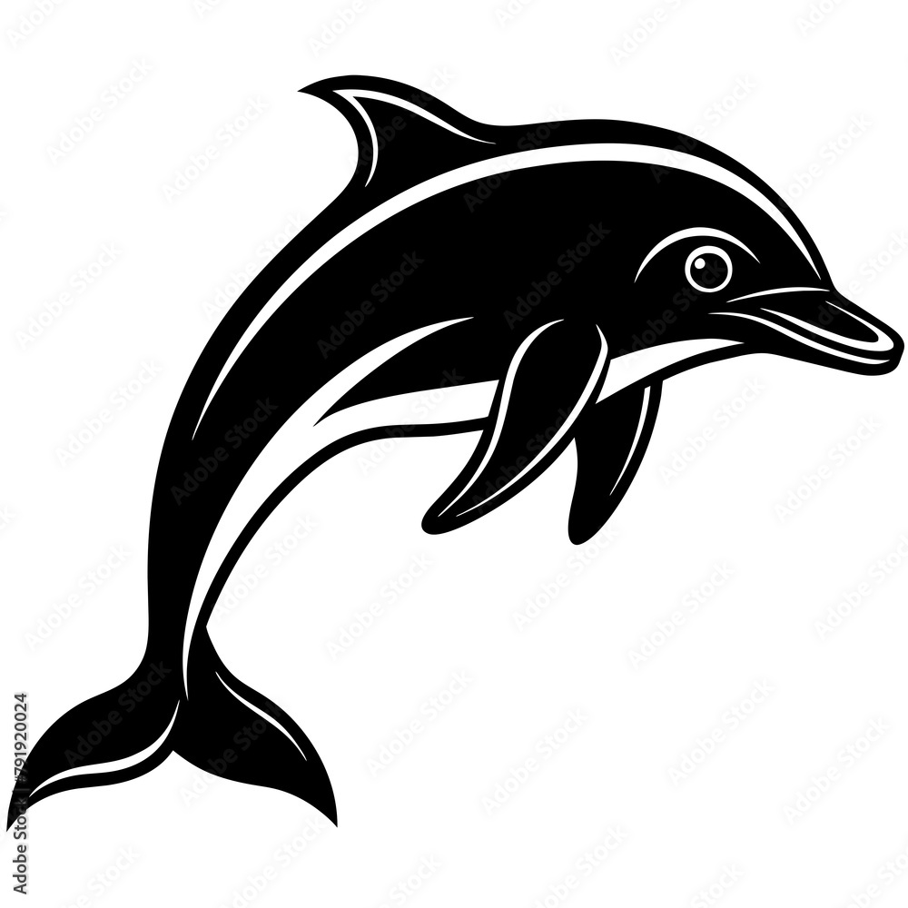 Obraz premium dolphin illustration logo vector