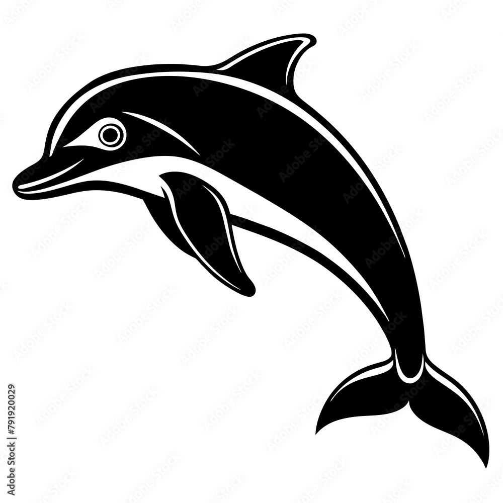Obraz premium A dolphin vector logo icon illustration