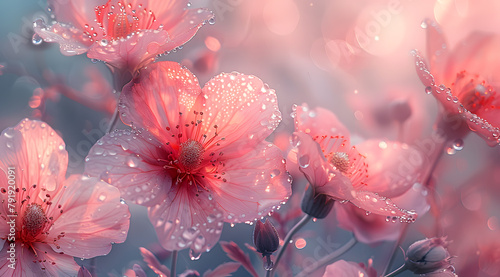 Watercolor Whispers: Ethereal Oil Painting with Delicate Drips and Translucent Petals