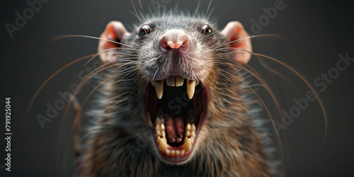 Rodent Dental Pain: The Teeth Grinding and Loss of Appetite - Imagine a rodent with highlighted teeth showing malocclusion, experiencing teeth grinding and loss of appetite, illustrating the symptoms  photo