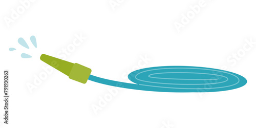 Garden hose. Agricultural equipment for watering the garden. A fire hose.