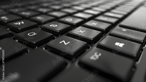 Stunning Close-Up View of a Modern Keyboard in Classic QWERTY Layout photo