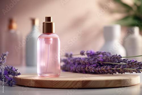 Dropper glass Bottle Mock-Up. Body treatment and spa. Natural beauty products. Blank bottle