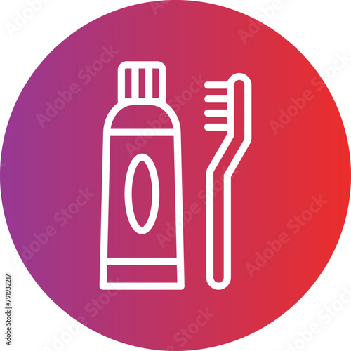 732-Toothbrush and Toothpaste Icon style