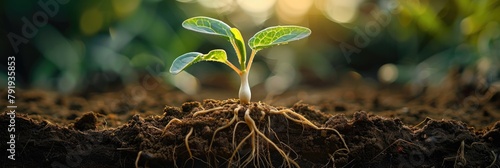 Sprouting Seed in Soil Cross-Section photo