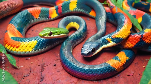 snake on a white background photo