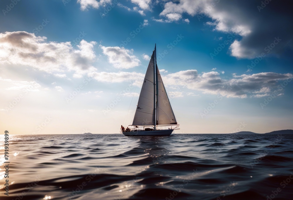 'sailboat seascape blue background sky sailing sport water race sea nautical vessel sail yacht regatta speed competitive success team ship wind spinnaker activity boat travel crew leisure'