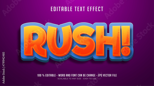 rush editable text effect