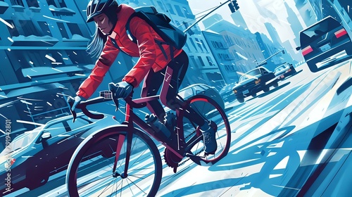 Dynamic City Cycling: Modernist Urban Scene