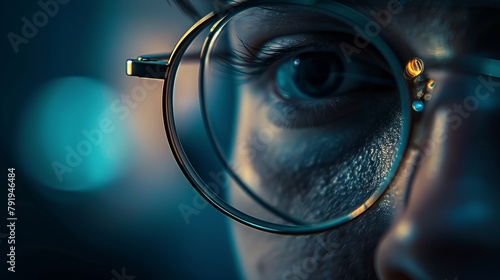 close-up, glasses, beautiful, dry, elegant, saturated, bright contrast, depth of field, black tones photo