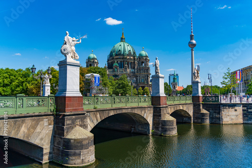 Schlossbrucke, the City Palace bridge in Berlin, Germany photo