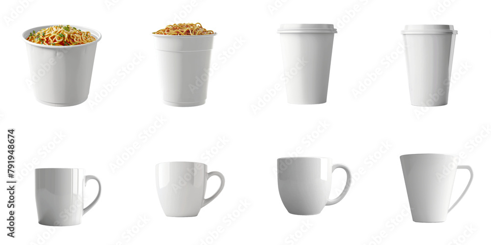 White ad cup and glass png mock up for product advertisement. White ad cup and glass png mock up for product advertisement.