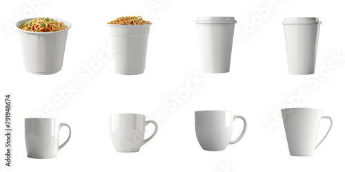 White ad cup and glass png mock up for product advertisement.