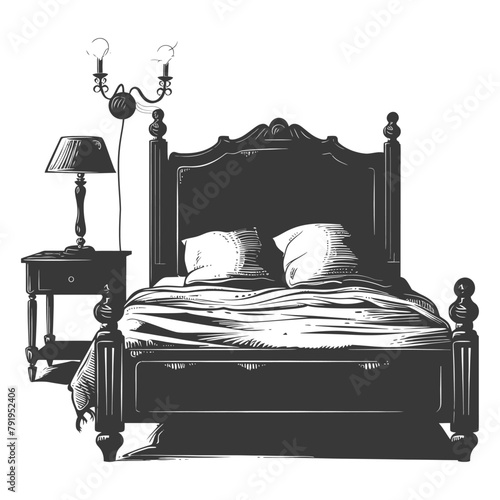 Silhouette bedroom at home equipment black color only