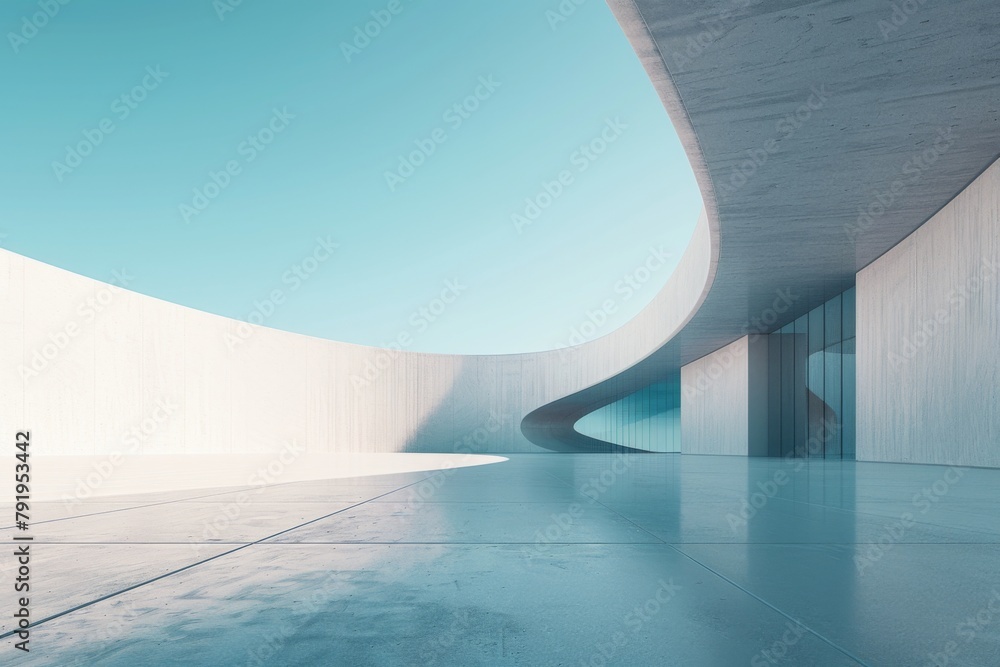 Concrete outdoor square building,Empty architectural background. Concrete outdoor square building,Empty architectural background.