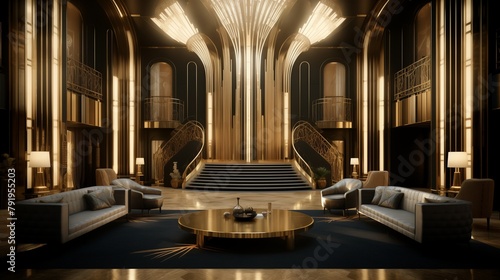Captivating 3D renderings capture the glamour and grandeur of Art Deco's golden era.