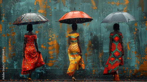 Umbrella woman art.