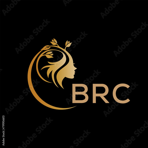 BRC letter logo. best beauty icon for parlor and saloon yellow image on black background. BRC Monogram logo design for entrepreneur and business.	
