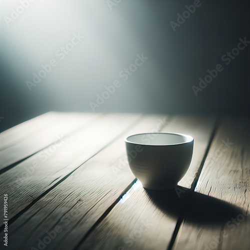 Einfache Kaffeetasse auf einem Holztisch photo