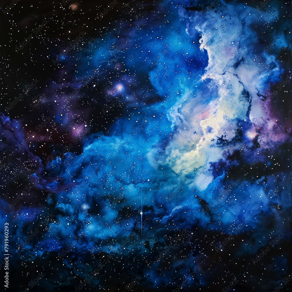 Fototapeta premium Galactic Reverie Vibrant Nights in the Celestial Symphony