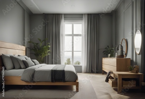 bed bedroom wooden Gray