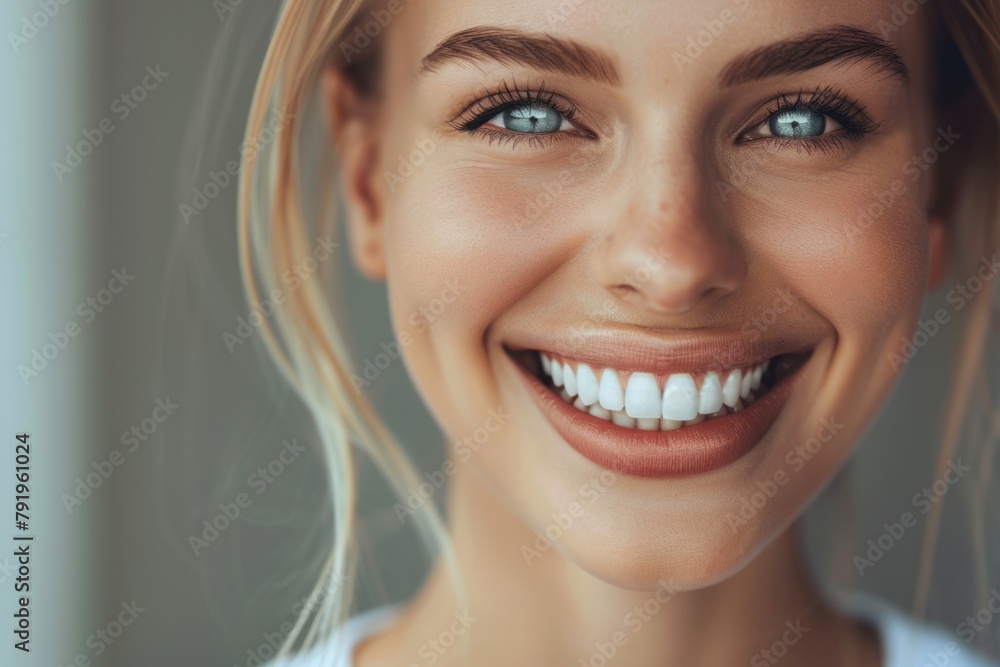 A woman with blonde hair and blue eyes smiles at the camera. A woman with blonde hair and blue eyes smiles at the camera.
