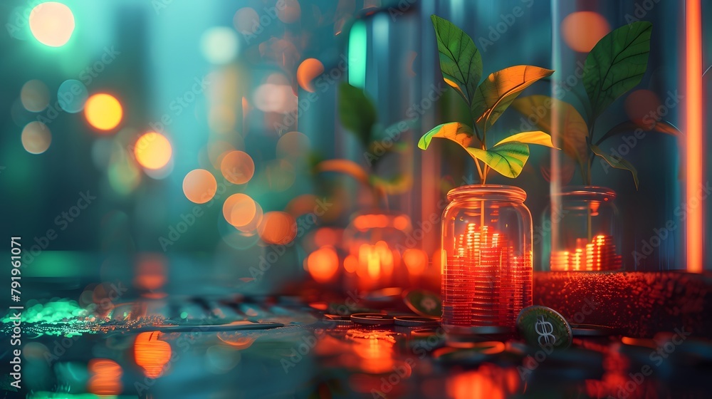 Leaf business money plant can coin growth currency finance cash Generative AI Leaf business money plant can coin growth currency finance cash Generative AI