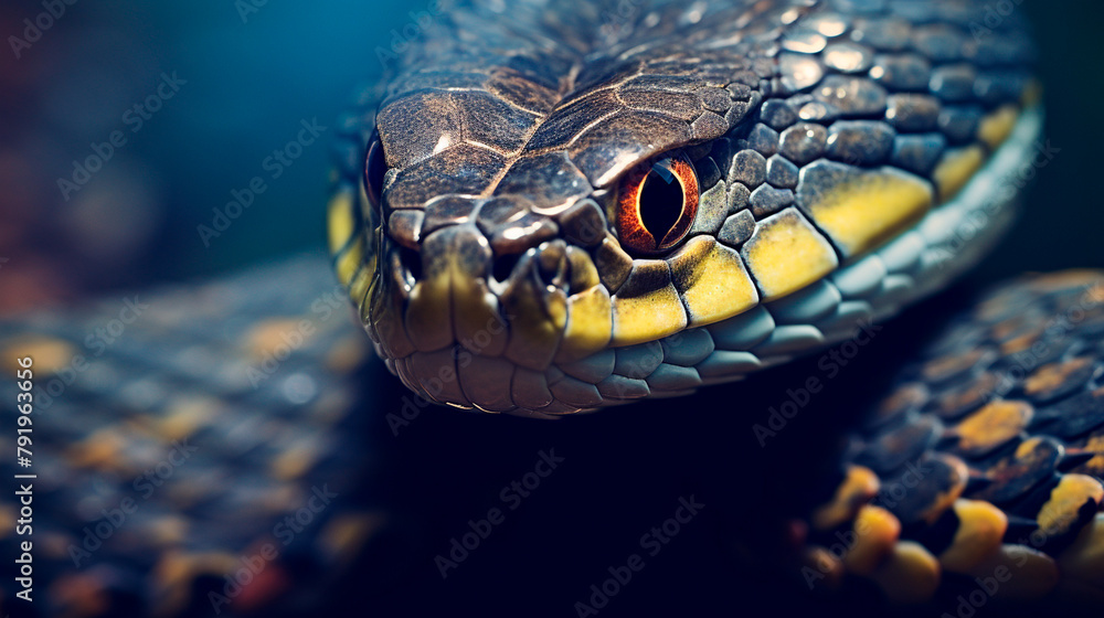 close up portrait of a red snake close up portrait of a red snake