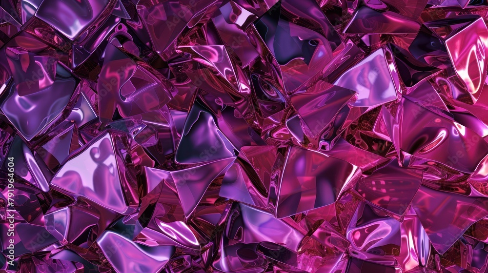 Digitally generated image mimicking crystal formations with sharp edges in purple tones Digitally generated image mimicking crystal formations with sharp edges in purple tones