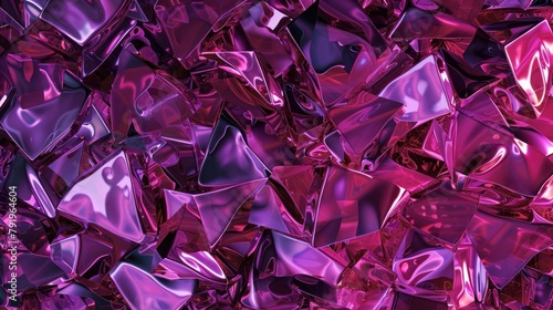 Digitally generated image mimicking crystal formations with sharp edges in purple tones