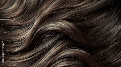Long Silky Brown Hair on a Bright Background Representing Natural Beauty and Health