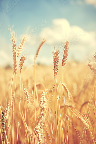 Close up golden wheat. Agricultural and nature concept. High quality photo