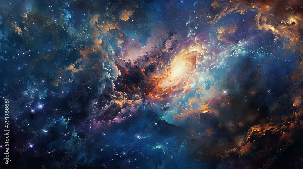 Cosmic Canvas An Oil Painting of the Universe