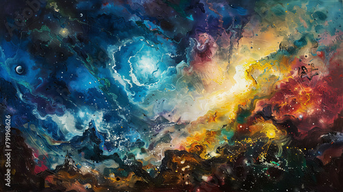 Cosmic Canvas An Oil Painting of the Universe © Arti