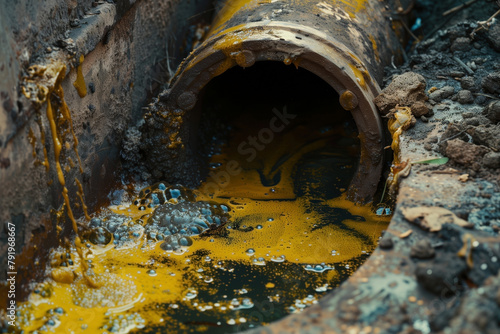 Wastewater sewage pipe dumps