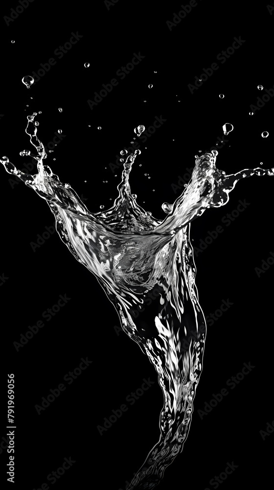 Water splash on dark blue background Water splash on dark blue background